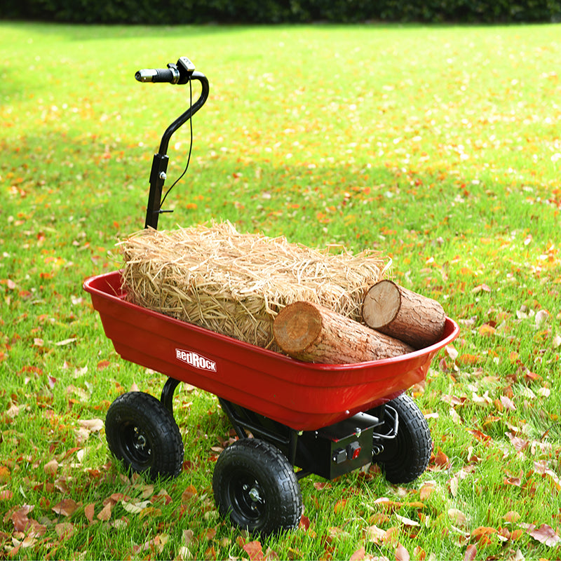 Four-wheeled electric cart 24V 180W lead-acid battery 264 lbs Electric wheelbarrow 75L electric garden cart