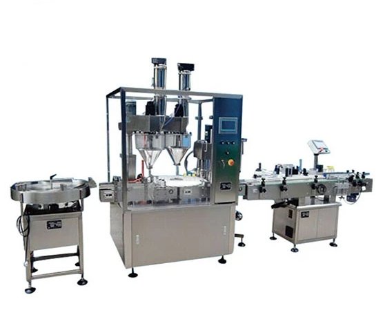 2 head full automatic powder filling machine line for Vial powder bottle Auto auger powder bottle - CECLE Machine
