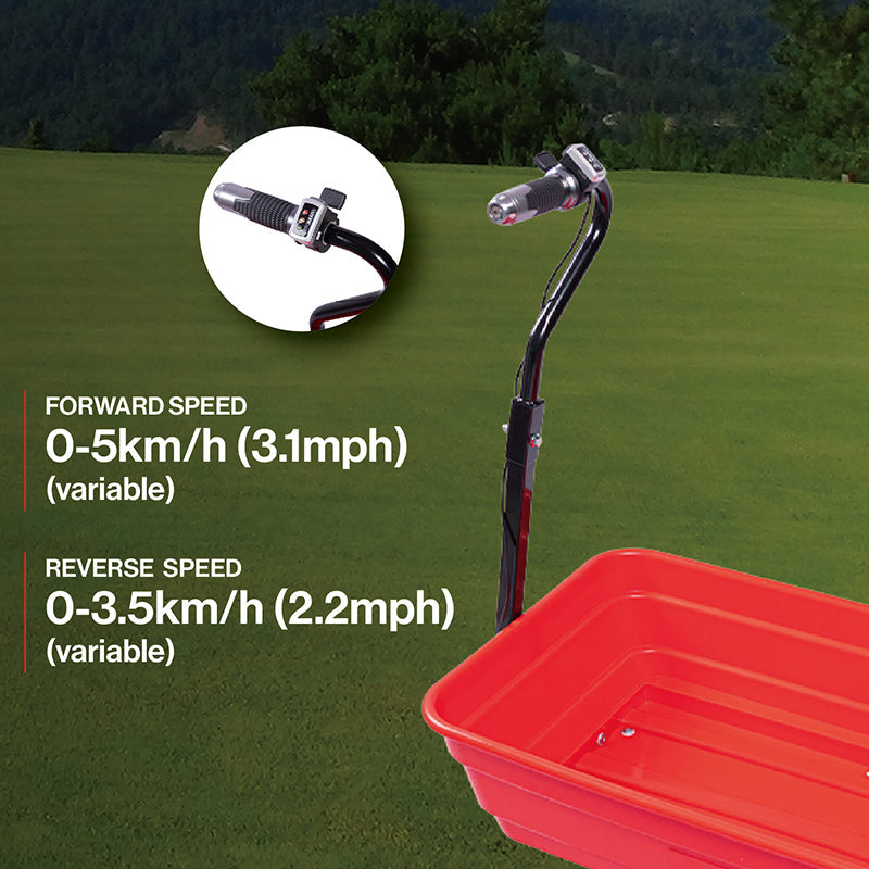 Four-wheeled electric cart 24V 180W lead-acid battery 264 lbs Electric wheelbarrow 75L electric garden cart