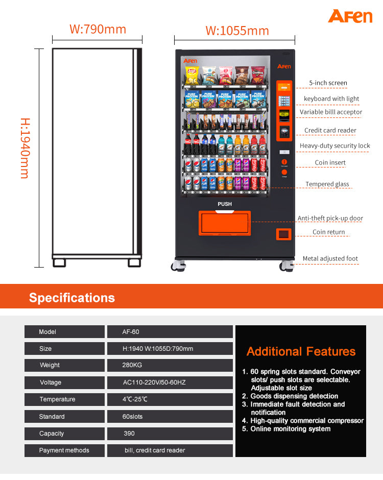 Snack & Drink Combo Vending Machine