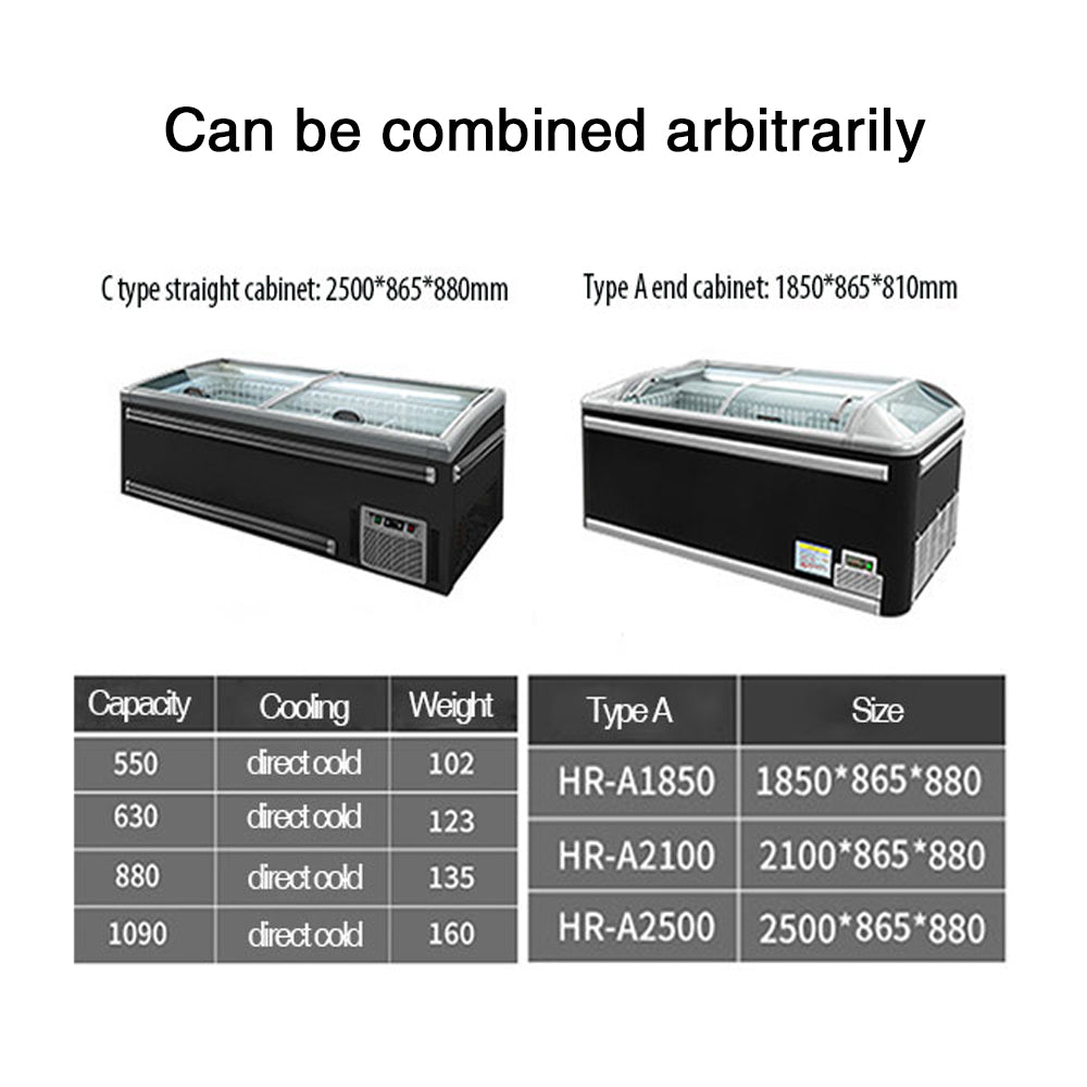 4 In 1 Combine Island Freezer two styles to choose from - CECLE Machine