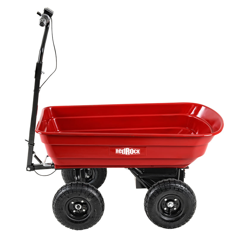Four-wheeled electric cart 24V 180W lead-acid battery 264 lbs Electric wheelbarrow 75L electric garden cart