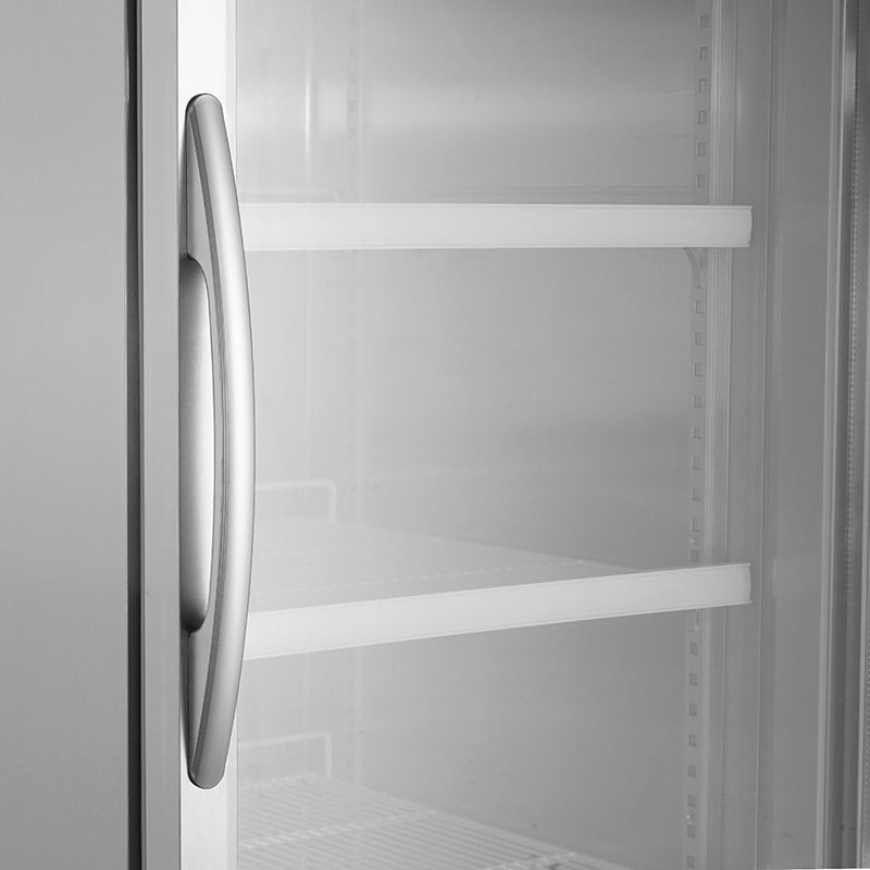 Commercial Refrigerator Single Glass Door Stainless Steel 27"W 18.68 Cu.ft. Reach-in Merchandising Refrigerator