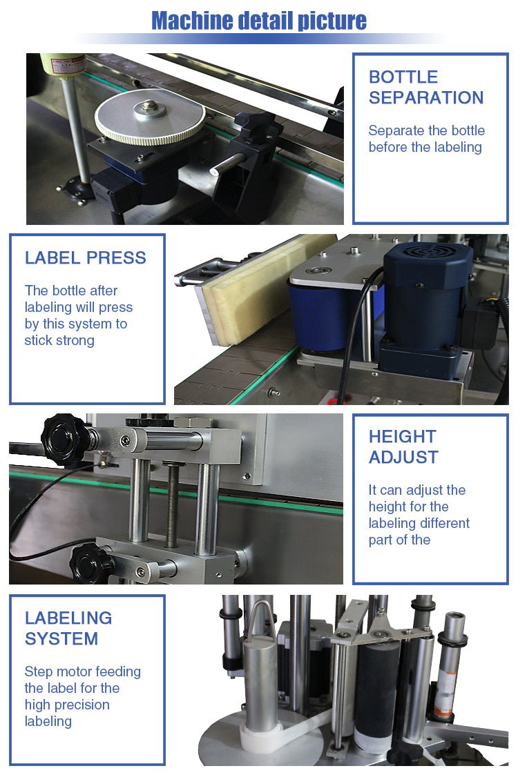 Automatic round bottle labeling machine, beer cans labeling machine, vial label applicator - CECLE Machine
