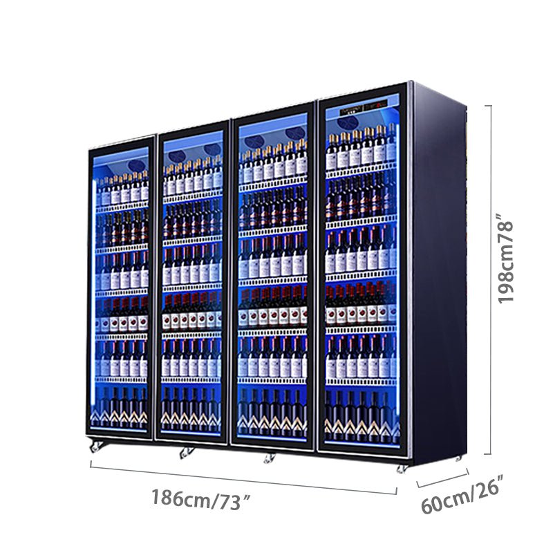 Beverage refrigerated display case with three lighting glass freezer showcase - CECLE Machine