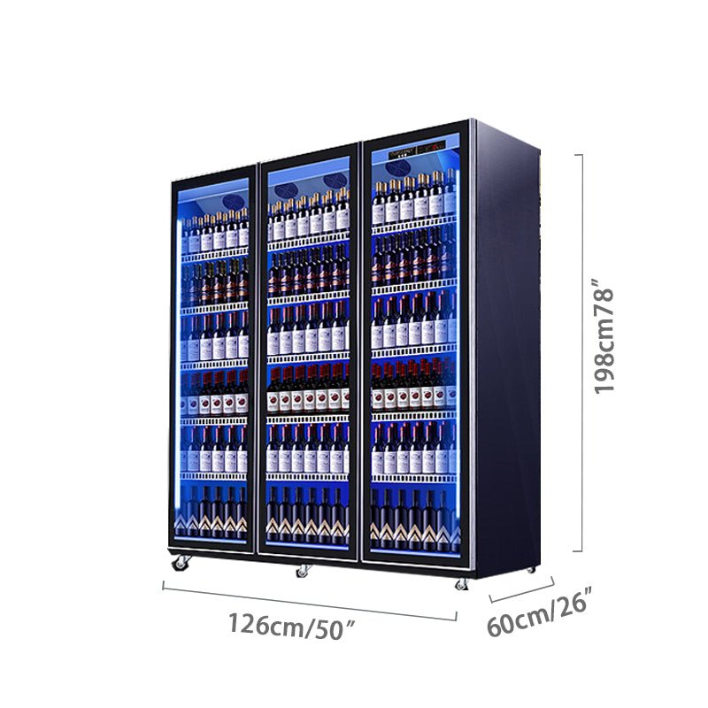 Beverage refrigerated display case with three lighting glass freezer showcase - CECLE Machine