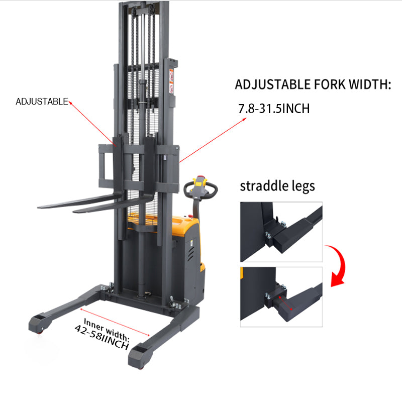 3M 118 inch Height High Quality Fully Powered-Electric Straddle Walkie Stacker