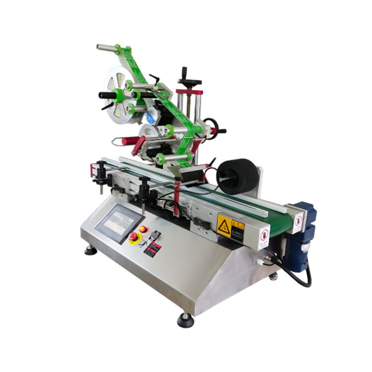 Flat label applicator, Desktop automatic flat bottle labeling machine , PET square bottle label applicator