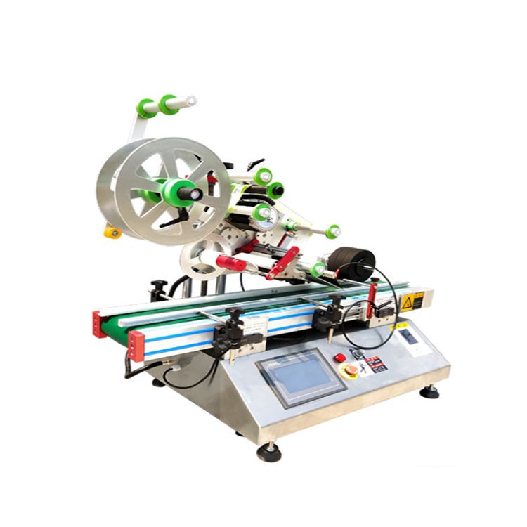 Flat label applicator, Desktop automatic flat bottle labeling machine , PET square bottle label applicator