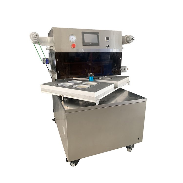 Rotary Type MAP Tray Sealer, Modified Atmosphere Packaging Machine , Vacuum Tray Sealing Machine With Gas Flushing