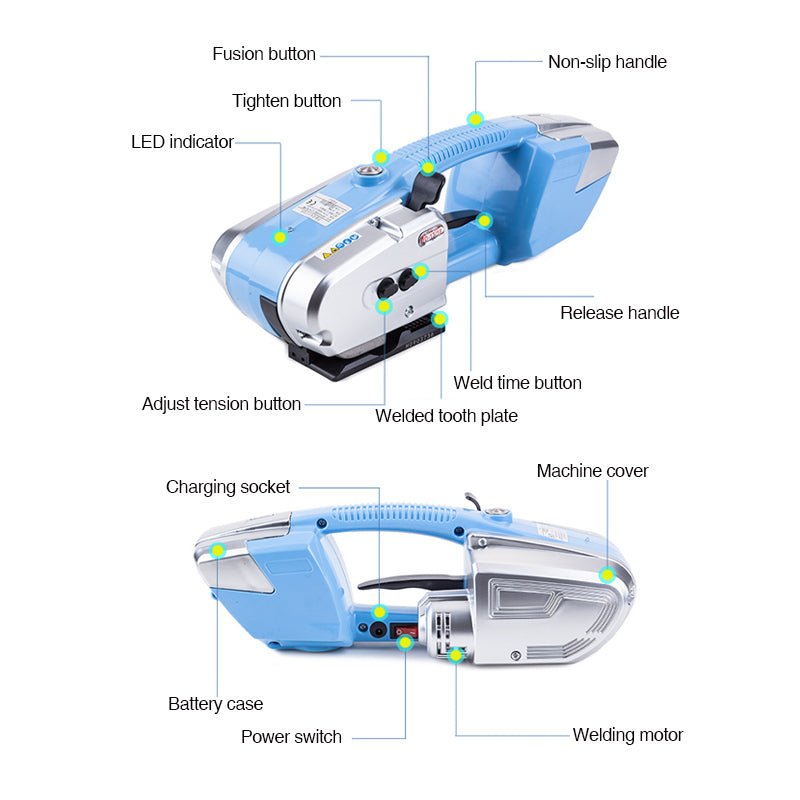 Handheld portable Electric PP/PET Strapping Baler Tool Welding Banding Packaging Tools - CECLE Machine