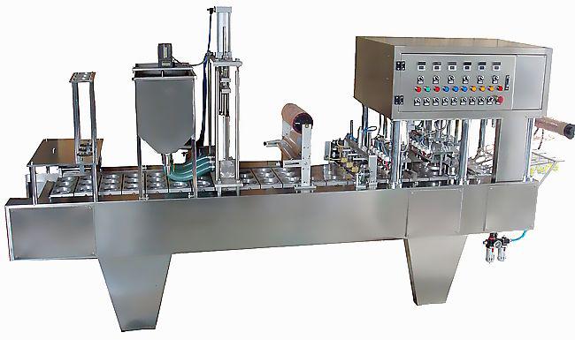 linear type cup filling and sealing machine, nespresso/k-cup coffee packing machine , automatic yogurt cup filling machine