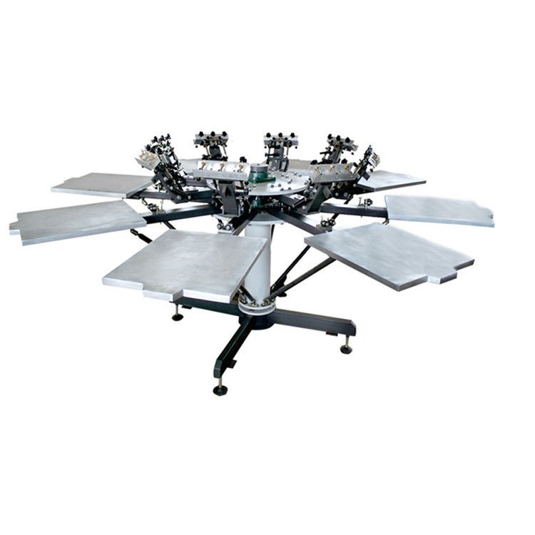 Manual Screen Printer Flat Garment 4/6/8 Color 4/6/8 Station Screen Printing Equipment,T-shirt Screen Printing Machine