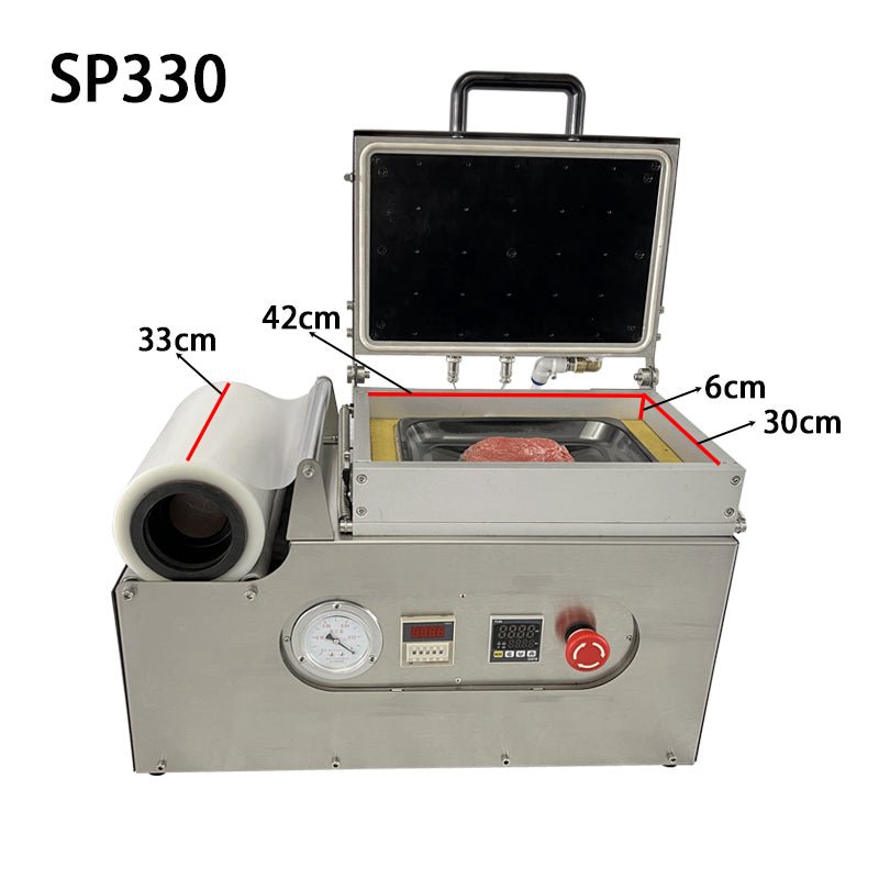 Vacuum skin packaging machine, Desktop skin packaging machine for food, skin pack tray sealer for steak/seafood/meals
