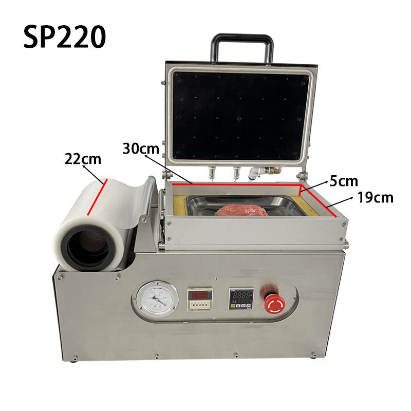 Vacuum skin packaging machine, Desktop skin packaging machine for food, skin pack tray sealer for steak/seafood/meals