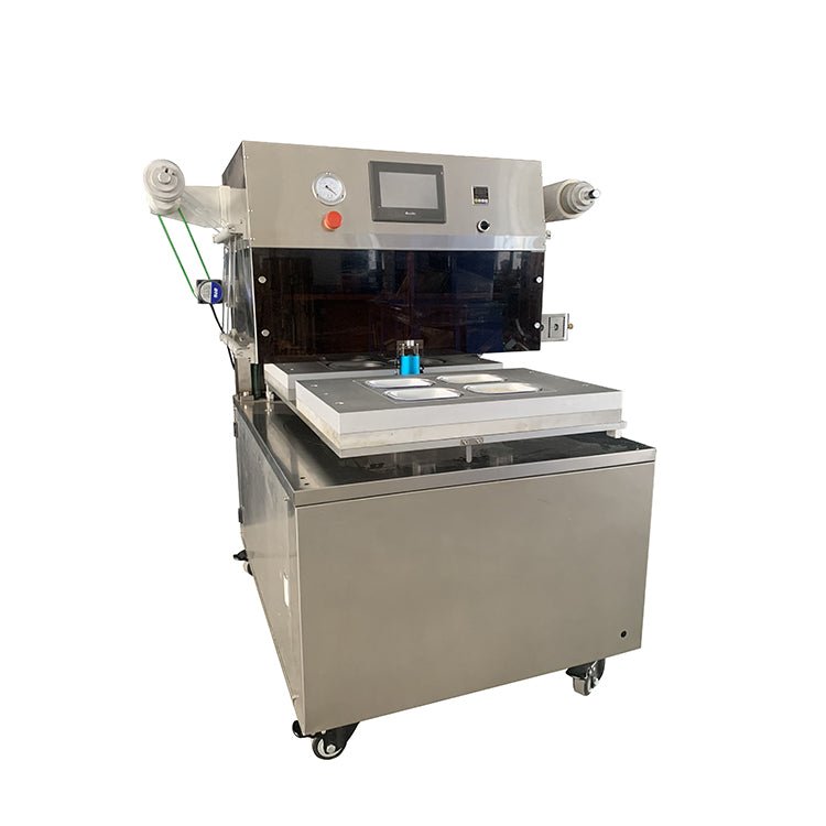 Vacuum skin packaging machine, Rotary cooked food tray vacuum skin packing machine ,for seafood/steak/pork/fish