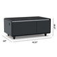 Modern Smart Coffee Table with Built-in Fridge, Bluetooth Speaker, Wireless Charging, Touch Control Panel, USB Interface, Outlet Protection, Atmosphere light, Black 