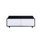 Modern Smart Coffee Table with Built-in Fridge, Bluetooth Speaker, Wireless Charging Module, Touch Control Panel, Power Socket, USB Interface, Outlet Protection, Atmosphere light, White 