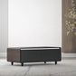 Modern Smart Coffee Table with Built-in Fridge, Bluetooth Speaker, Wireless Charging Module, Touch Control Panel, Power Socket, USB Interface, Outlet Protection, Atmosphere light, and More, Brown 