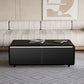 Modern Smart Coffee Table with Built-in Fridge, Bluetooth Speaker, Wireless Charging Module, Touch Control Panel, Power Socket, USB Interface, Outlet Protection, Atmosphere light, and More, Brown 
