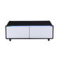 Modern Smart Coffee Table with Built-in Fridge, Bluetooth Speaker, Wireless Charging Module, Touch Control Panel, Power Socket, USB Interface, Outlet Protection, Atmosphere light, White 