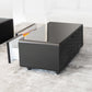 Modern Smart Coffee Table with Built-in Fridge, Bluetooth Speaker, Wireless Charging, Touch Control Panel, USB Interface, Outlet Protection, Atmosphere light, Black 