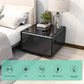 Modern Smart Side Table with Built-in Fridge, Wireless Charging, Temperature Control, Power Socket, USB Ports, Outlet Protection, Induction Light, Black 