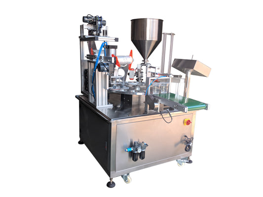 Cup filling machine, Fully Automatic Water Cup Filling And Sealing Machine , Rotary Yogurt Cup Packaging Machine