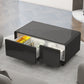 Modern Smart Coffee Table with Built-in Fridge, Bluetooth Speaker, Wireless Charging, Touch Control Panel, USB Interface, Outlet Protection, Atmosphere light, Black 