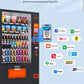 Snack & Drink Combo Vending Machine Refrigerated Large 60 Slots Commercial Vending Machine Beverage Vending Machine for Business, Caster Design, Bill and Coin Acceptor and Card Reader 