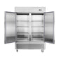 Commercial 54"W Commercial Refrigerator 2 Section 2 Solid Door Stainless Steel Reach-in Refrigerator 42.2 Cu.ft.