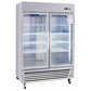 Commercial Refrigerator 2 Section 2 Glass Door Stainless Steel Display Refrigerator 42.2 Cu.ft. Reach-in Merchandising Refrigerator