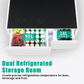 Modern Smart Coffee Table with Built-in Fridge, Bluetooth Speaker, Wireless Charging, Touch Control Panel, USB Ports, Outlet Protection, Atmosphere light, White 