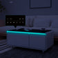 Modern Smart Coffee Table with Built-in Fridge, Bluetooth Speaker, Wireless Charging, Touch Control Panel, USB Ports, Outlet Protection, Atmosphere light, White 