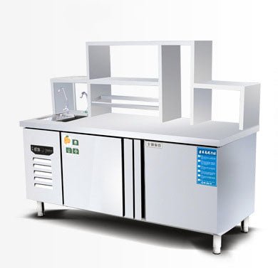 Bubble tea bar with refrigeration and boba cup bubble tea - CECLE Machine