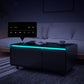 Modern Smart Coffee Table with Built-in Fridge, Bluetooth Speaker, Wireless Charging, Touch Control Panel, USB Interface, Outlet Protection, Atmosphere light, Black 