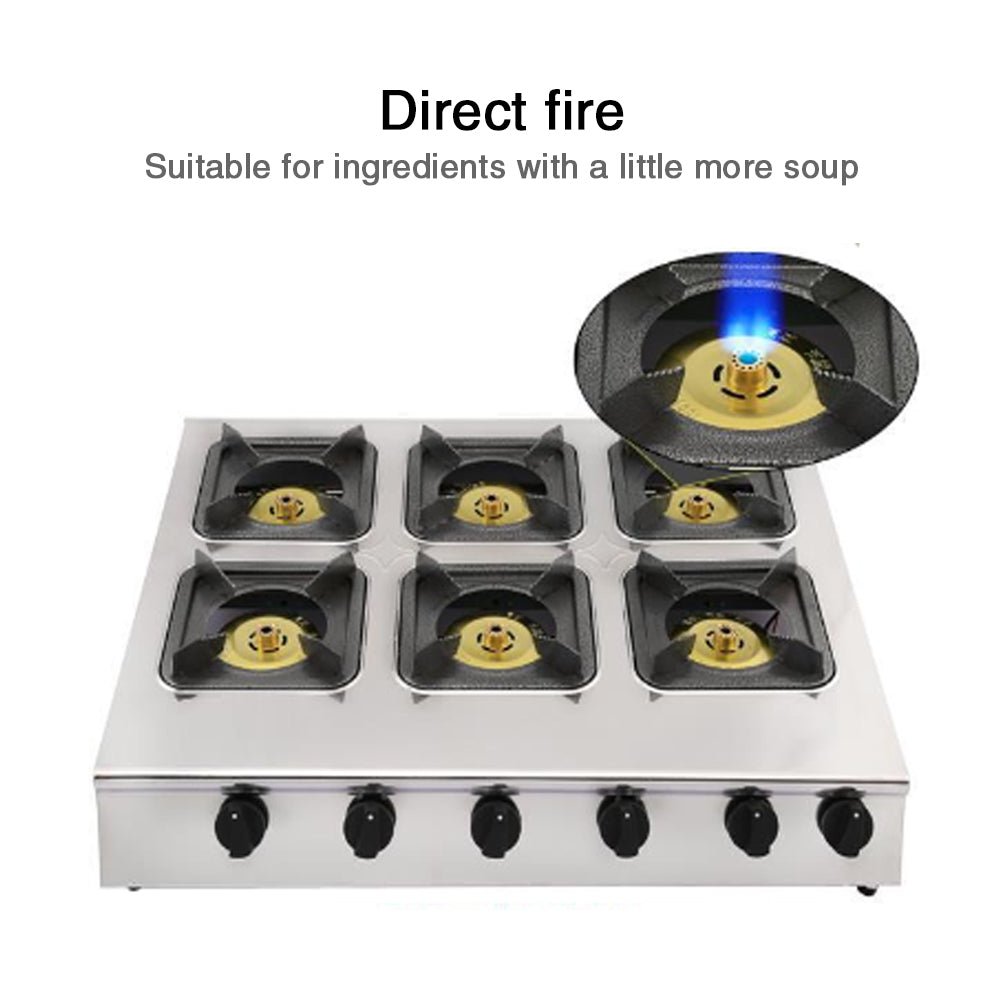 Commercial multiple stainless steel blazing multi-head gas stoves - CECLE Machine