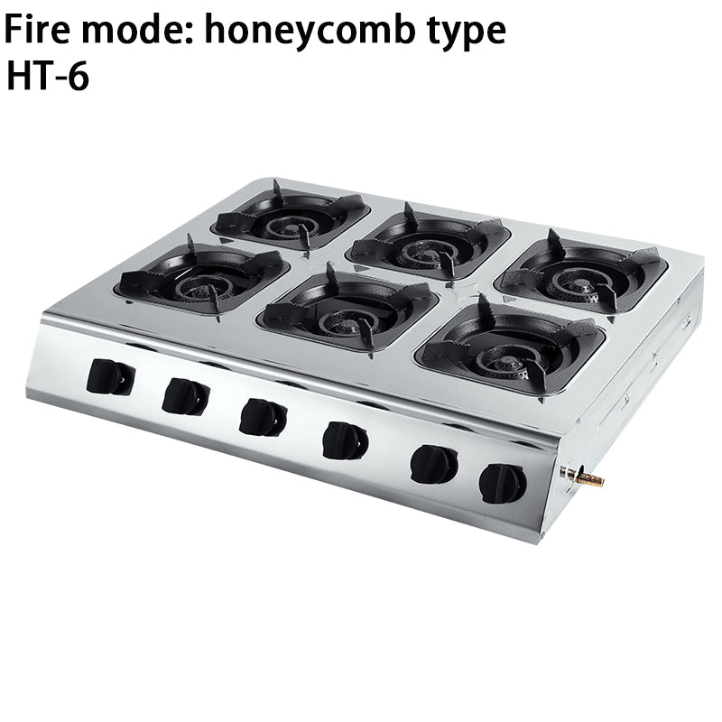 Commercial multiple stainless steel blazing multi-head gas stoves - CECLE Machine