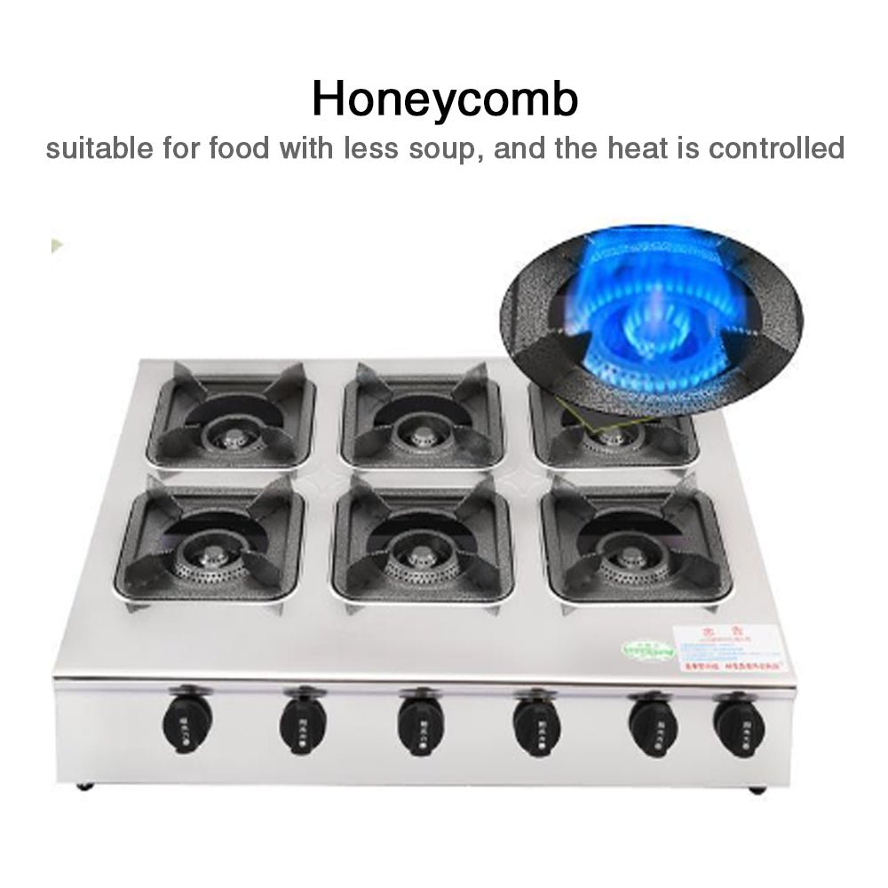 Commercial multiple stainless steel blazing multi-head gas stoves - CECLE Machine