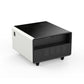 Modern Smart Side Table with Built-in Fridge, Wireless Charging, Temperature Control, Power Socket, USB Ports, Outlet Protection, Induction Light, White 