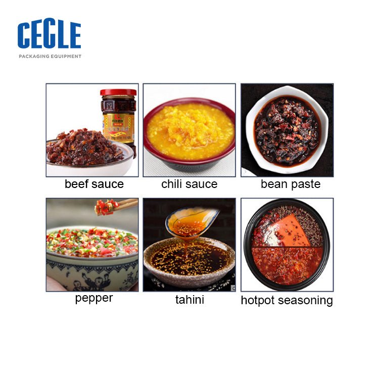 FF6B hotpot seasoning, chili sauce, nut butter, grain paste filling machine, cream bottle filling machine with mixer hopper