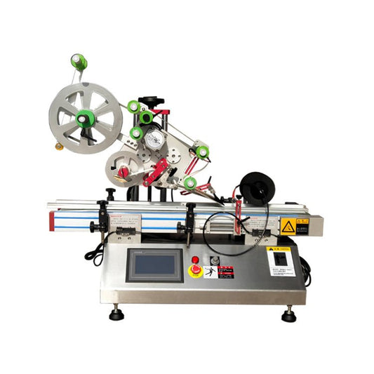 Flat label applicator, Desktop automatic flat bottle labeling machine , PET square bottle label applicator