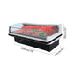 Supermarket refrigerated display case material isstainless steel refrigerator freezer showcase glass top freezer for sale