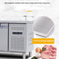 Three-level ladder type freezer stainless steel material with glass sliding door type upper refrigeration and lower freezing